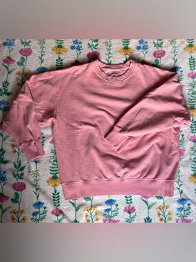 American Eagle Cropped Crewneck Sweater Peach Pink Size Small